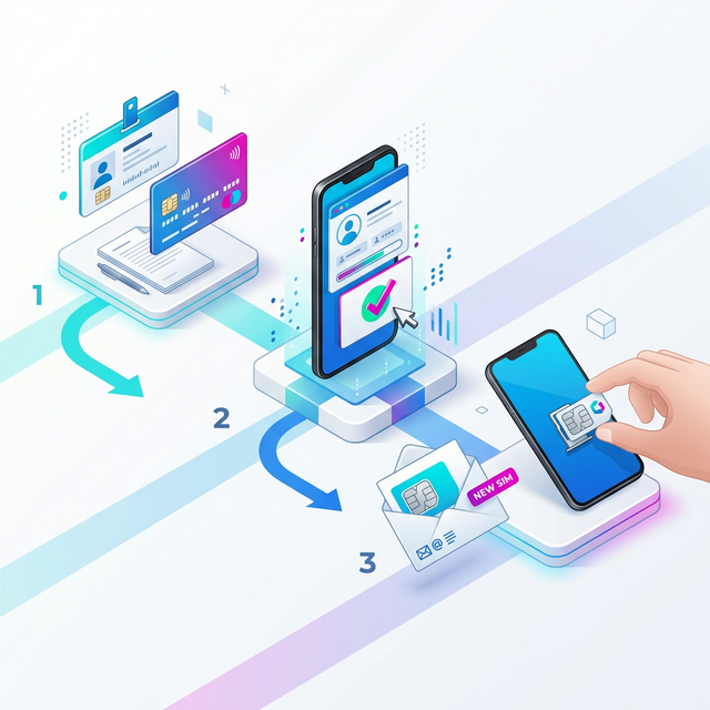 ワイモバイルのオンライン乗り換え3ステップ図解