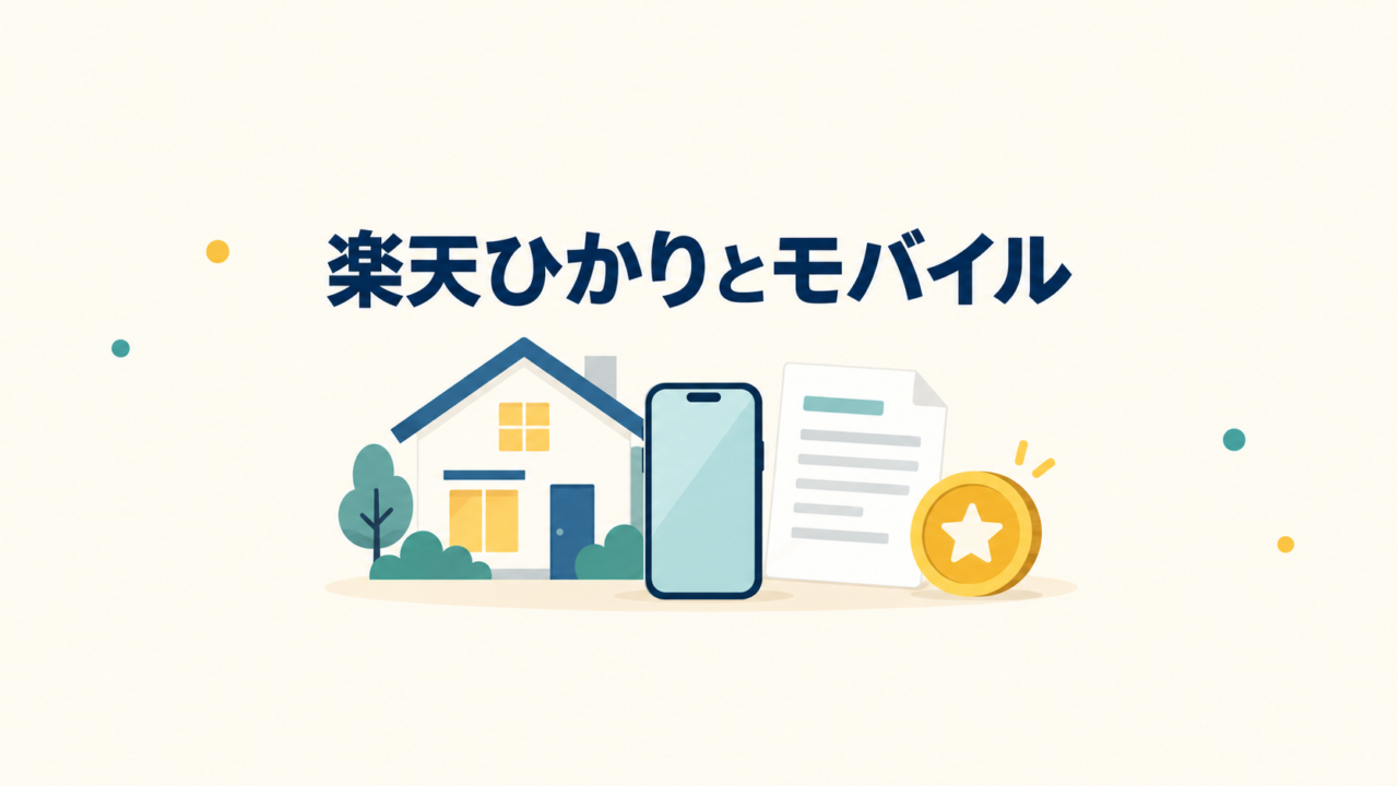 家の光回線とスマートフォンの費用を、請求書とポイントに分けて考えるイメージ