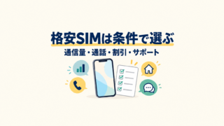 通信量・通話・割引・サポートを基準にスマホプランを比較するイメージ