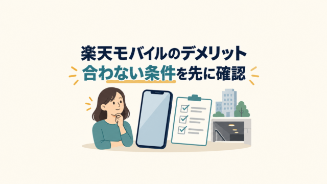楽天モバイルへの乗り換え前に、自分が困る条件をスマートフォンとチェックリストで確認するイメージ