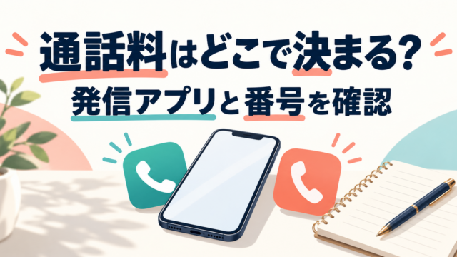 Rakuten Link通話料｜無料対象の見分け方の確認ポイントを示した説明用アイキャッチ