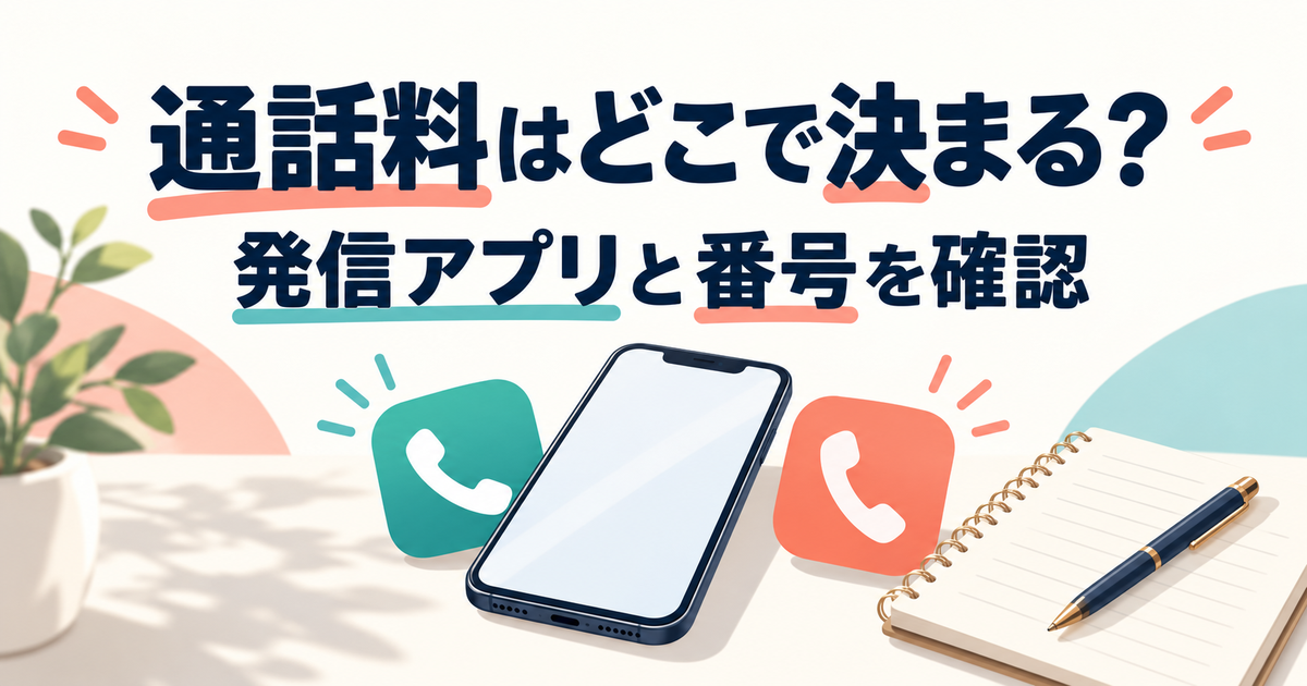 Rakuten Link通話料｜無料対象の見分け方の確認ポイントを示した説明用アイキャッチ